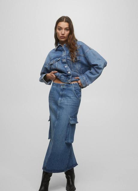Imagen - Falda denim larga tipo cargo