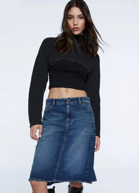 Imagen - Falda vaquera midi por la rodilla