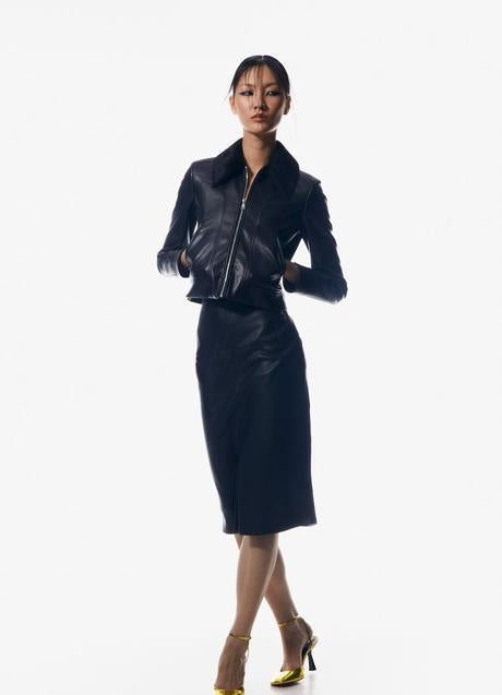 Imagen - Falda midi efecto piel entallada