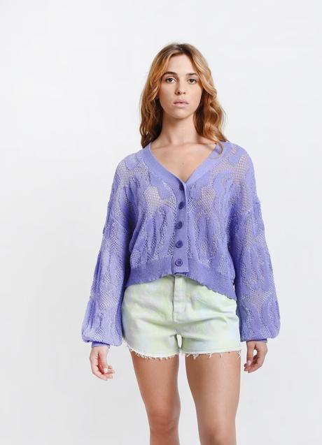 Imagen - Cárdigan de mujer en punto mezclado con transparencias de Lila Sidonio, 59,90€.