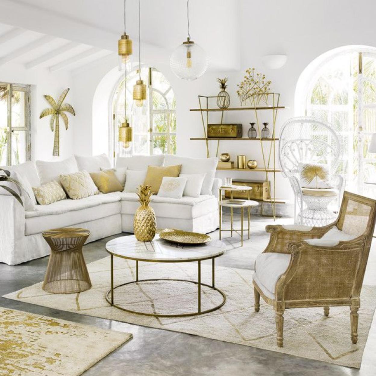 Cómo combinar el dorado en la decoración de tu salón.