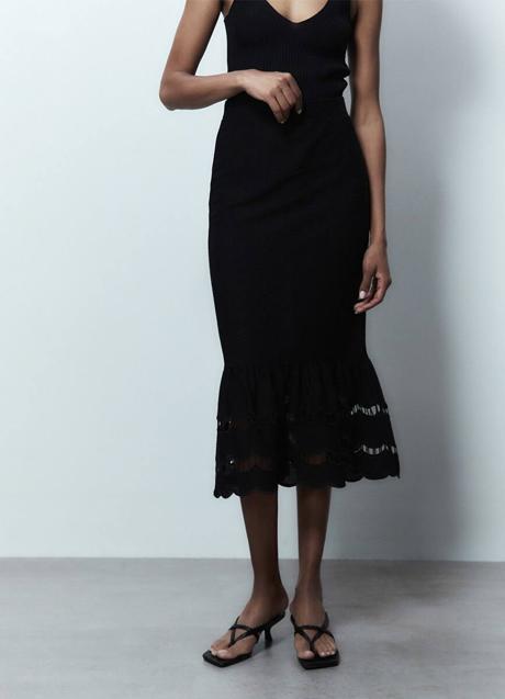 Imagen - Falda midi con volante troquelado