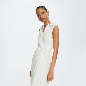 Imagen secundaria 1 - Vestido camisero en blanco de Mango Outlet.