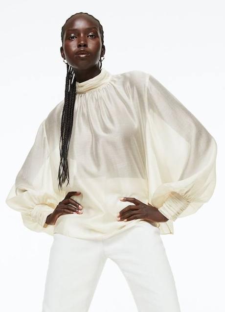 Imagen - Blusa semitransparente con manga abullonada