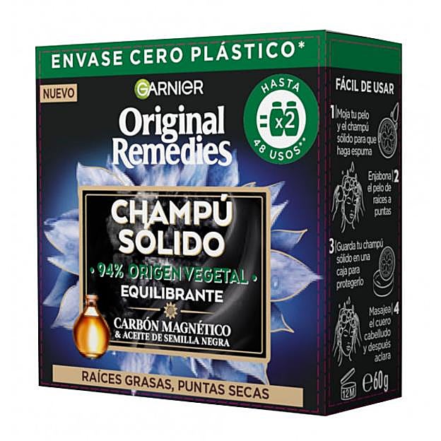 Carbón Magnético Champú Sólido de Original Remedies.