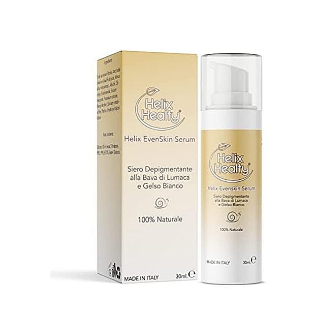 Suero despigmentante blanqueador con Baba de Caracol y mora blanca Helix Healthy.