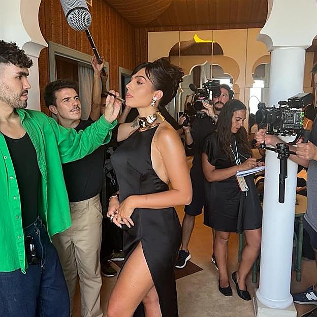 Momento del rodaje de Soy Georgina. 