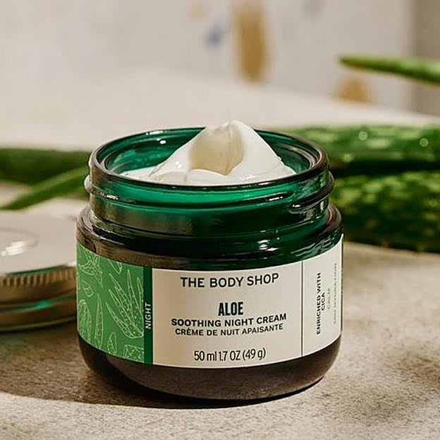 Crema facial de noche con aloe vera de The Body Shop.