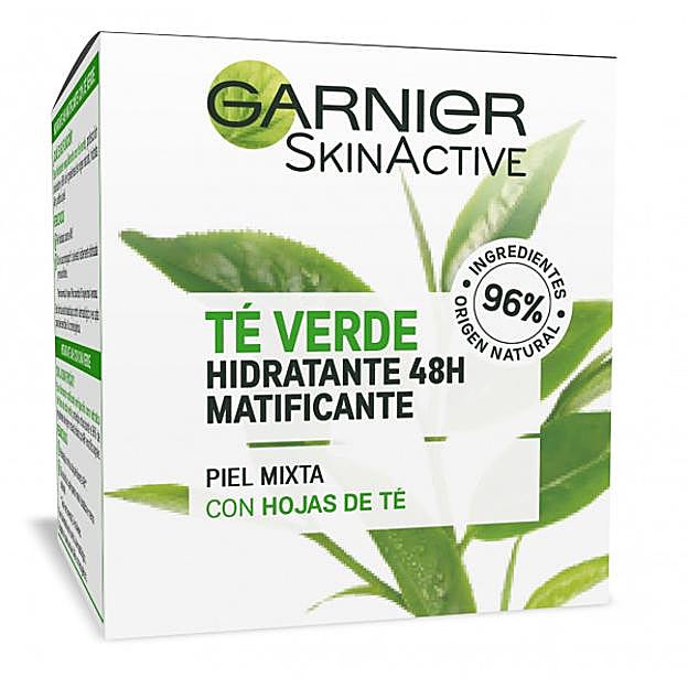 Hidratante Matificante con Hoja de Té Verde de Garnier.