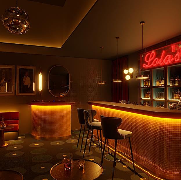 Rincón del bar del hotel Mongibello de Ibiza. 