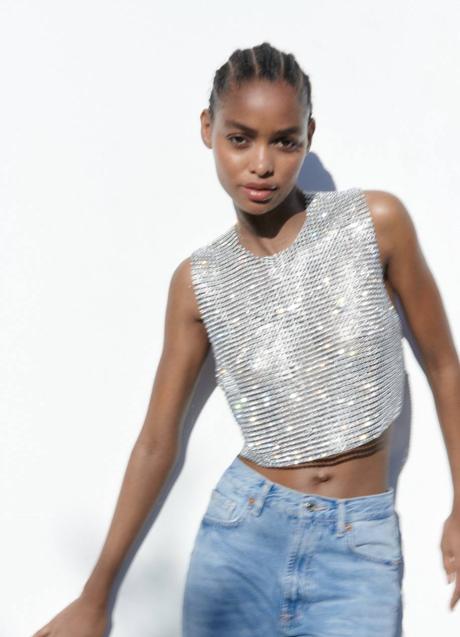 Imagen - Top brillante con espalda al descubierto