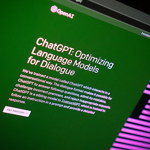 Interfaz de la web de ChatGPT, la inteligencia artificial desarrollada por OpenAI. 