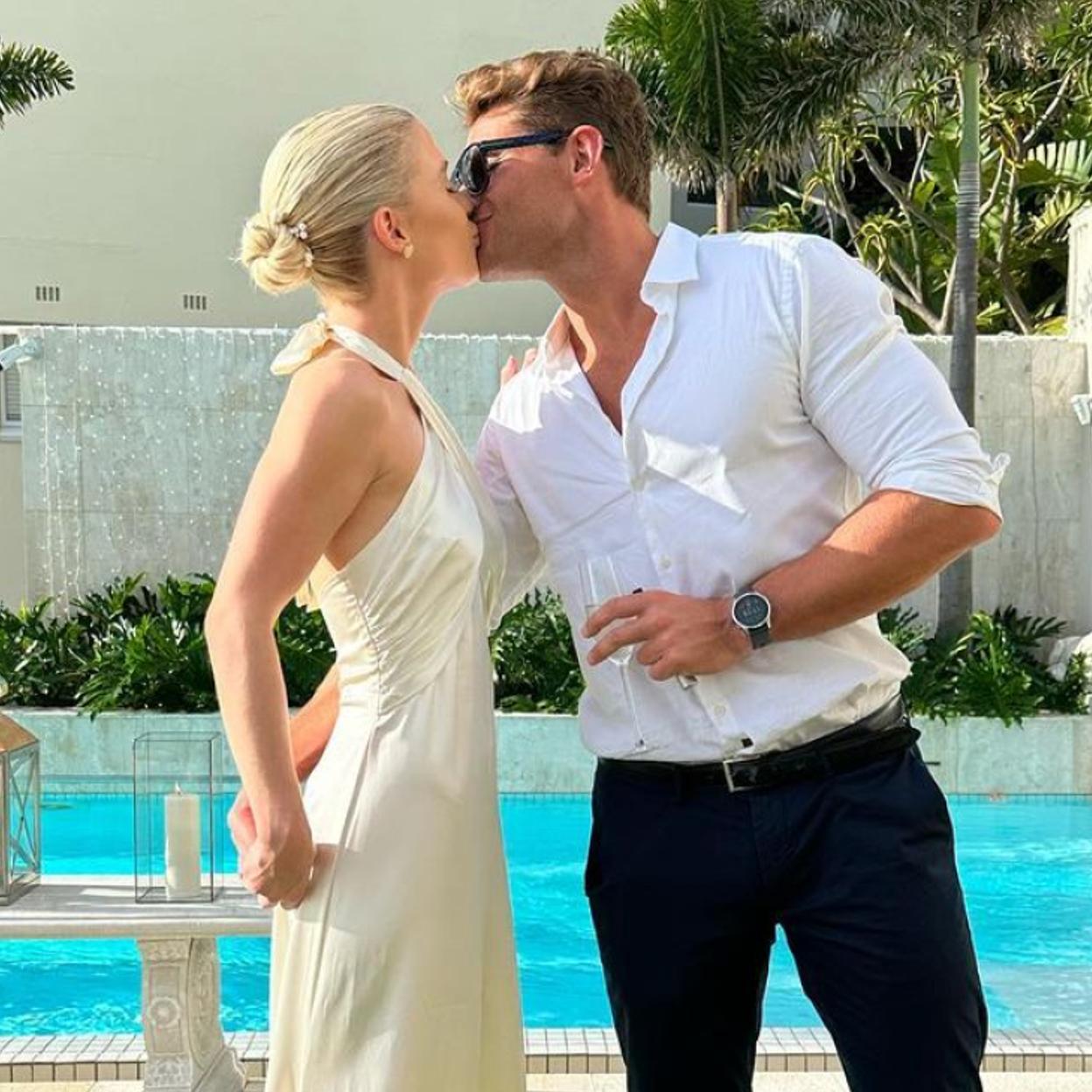 Amelia Spencer y su pareja Greg Mallett.