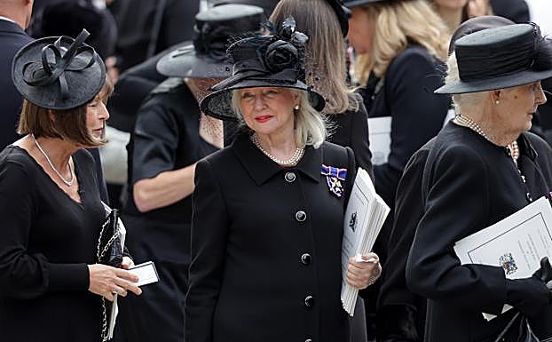 Angela Kelly en el funeral de Isabel II.