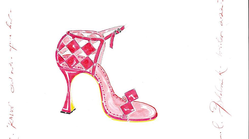 Boceto de un diseño de Manolo Blahnik.