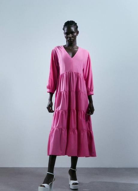 Imagen - Vestido con paneles en fucsia