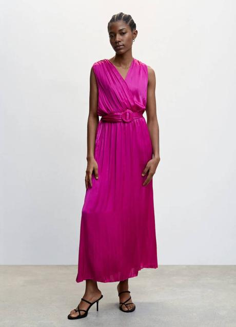 Imagen - Vestido con detalle de cinturón en fucsia