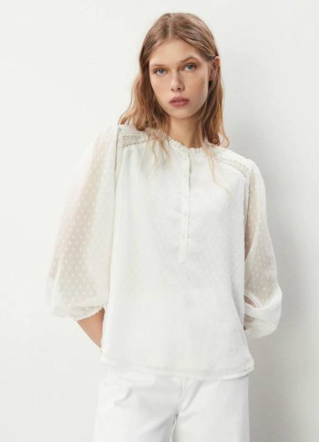 Imagen - Blusa de plumeti color blanco