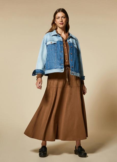 Imagen - Falda larga de ante de Marina Rinaldi. Foto: Marina Rinaldi.