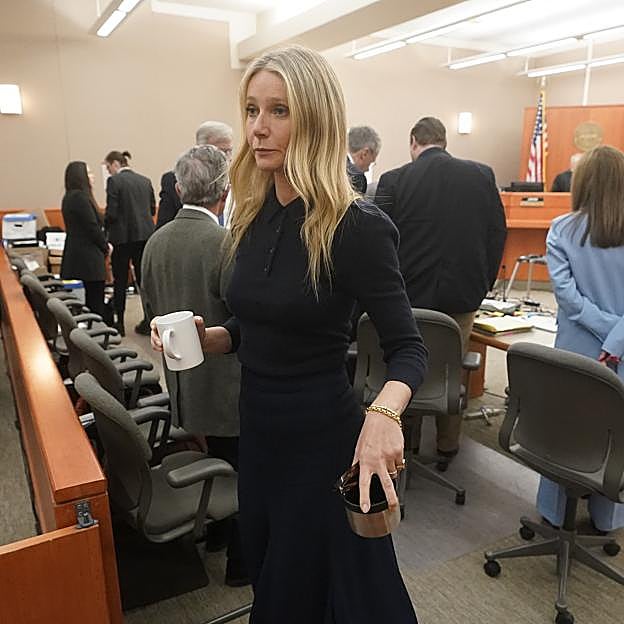 Imagen principal - Los looks de Gwyneth Paltrow en su mediático juicio, paradigma del lujo silencioso.