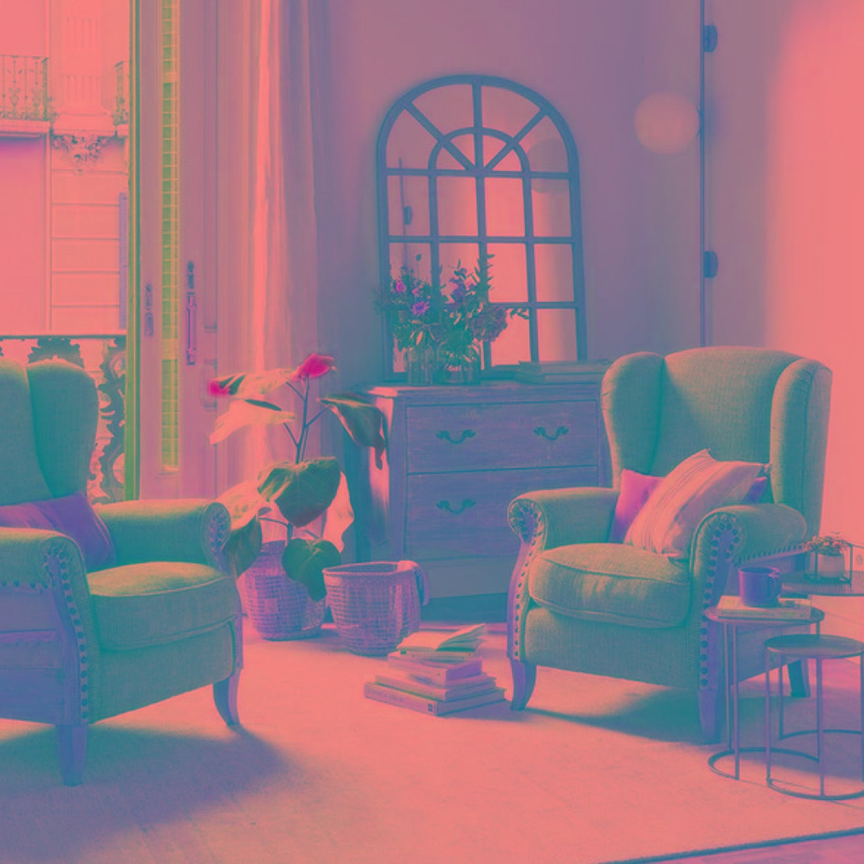 Un salón bien decorado.