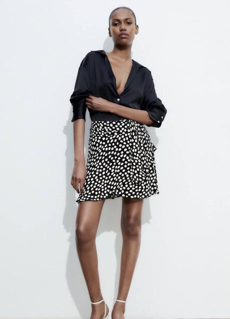 Imagen - Falda corta con print de lunares