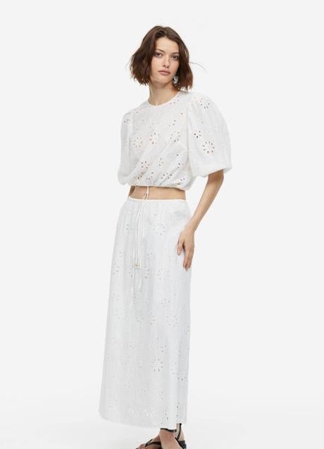 Imagen - Conjunto de algodón bordado blanco