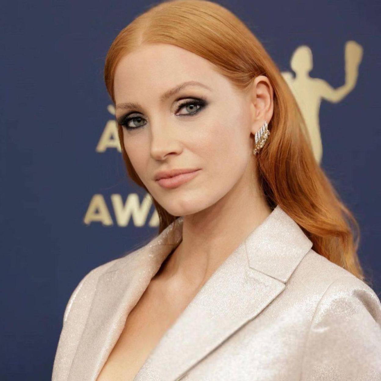 Jessica Chastain con piel luminosa