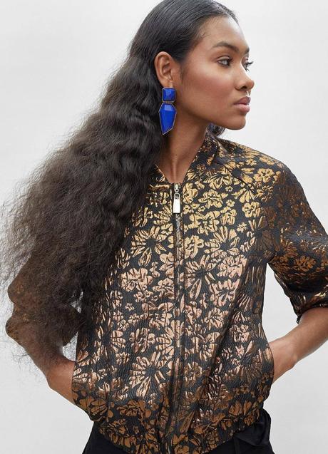 Imagen - Bomber con estampado floral metalizado