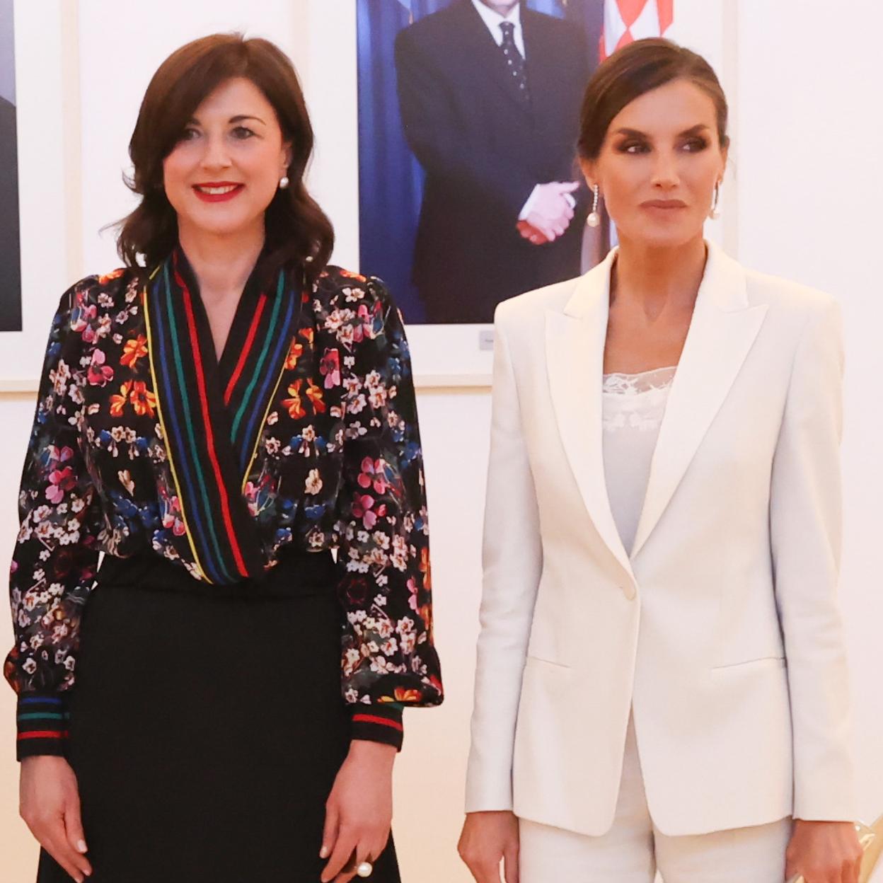 La reina Letizia con la primera dama de Cracia.