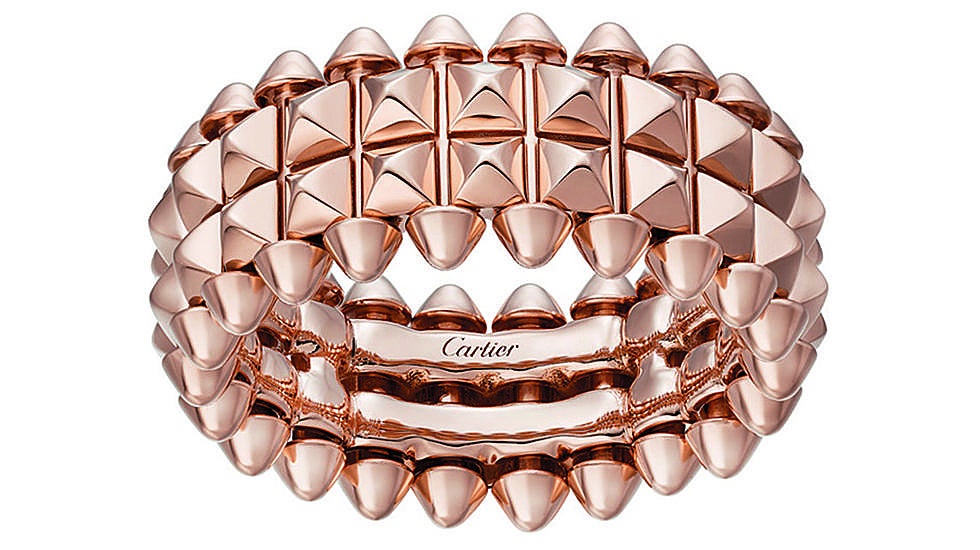 Anillo de la colección Clash, de Cartier, en oro rosa.