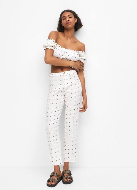 Imagen - Pantalón tobillero decorado con bordados