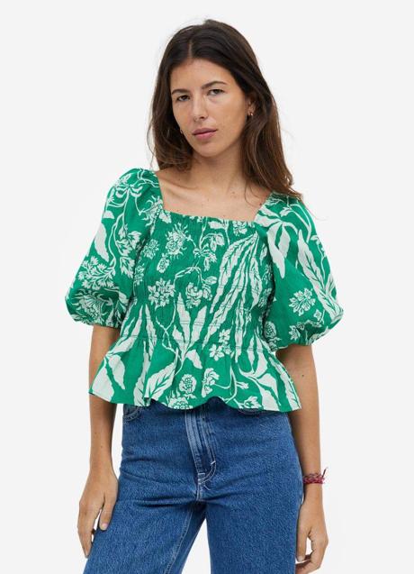 Imagen - Blusa con cuerpo elástico y print verde