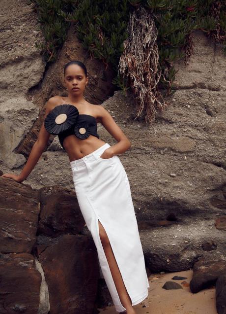 Imagen - Falda midi vaquera en blanco