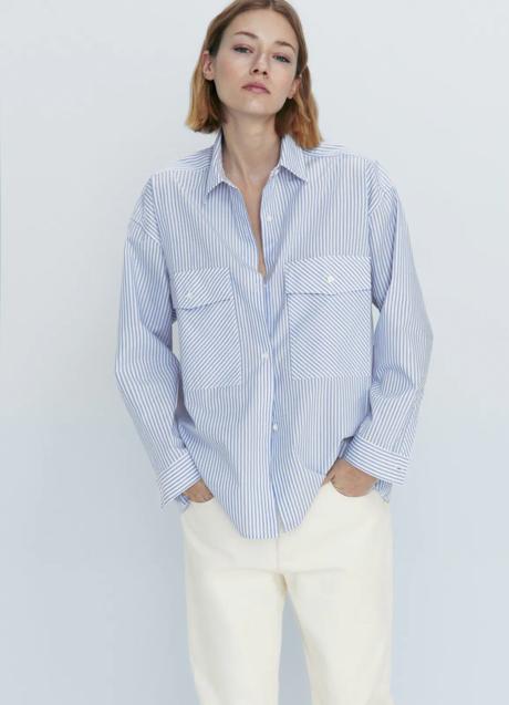 Imagen - Camisa con estampado de rayas en azul y blanco de Massimo Dutti. Foto: Massimo Dutti.