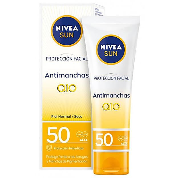 La Protección Facial Q10 Antimanchas & Anti-edad FP 50 de Nivea.