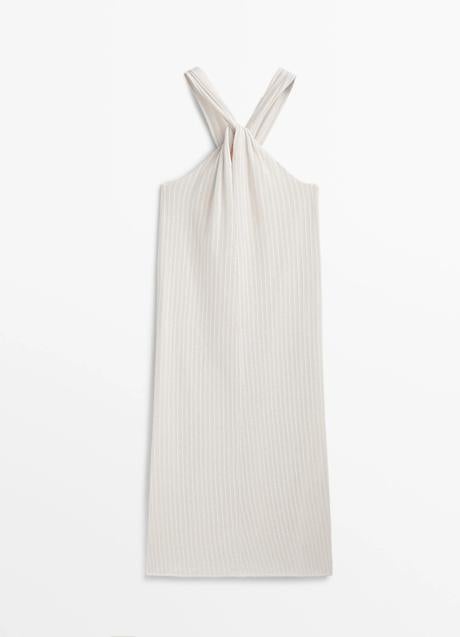 Imagen - Vestido blanco con cuello halter de Massimo Dutti. Foto: Massimo Dutti.