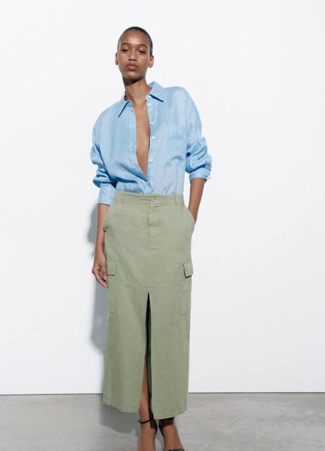 Imagen - Falda cargo midi con abertura