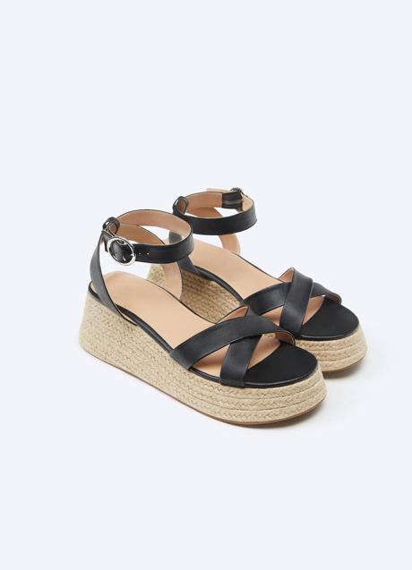 Imagen - Sandalias con plataforma de yute negras