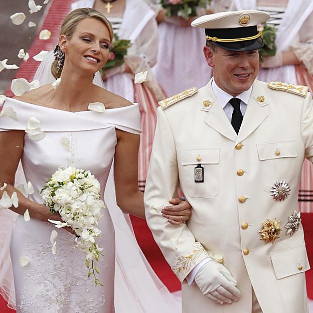 Charlène y Alberto, el día de su boda. 