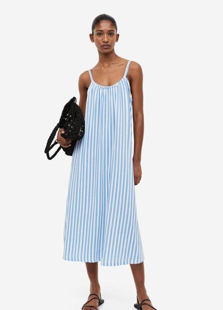 Imagen - Vestido midi a rayas con tirantes y corte holgado