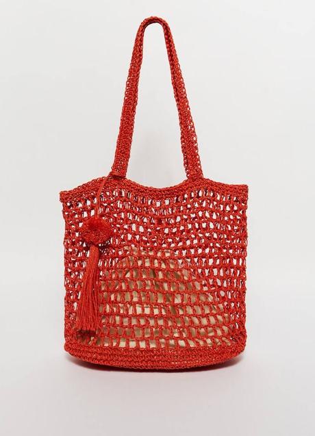 Imagen - Bolso enrejado color coral tendencia para verano