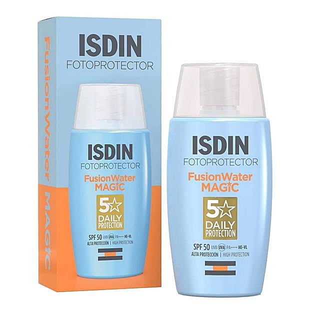 Protector solar Isdin Fusion Water Magic SPF50. Precio: 29,99 euros