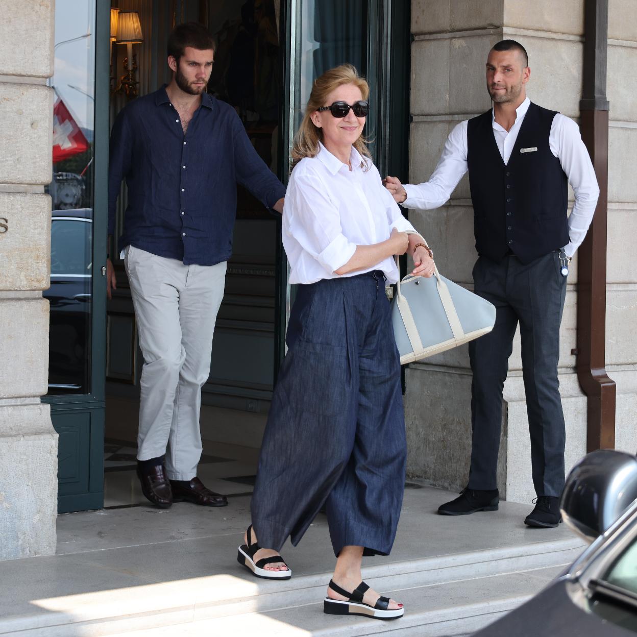 La infanta Cristina en Ginebra para la graduación de su hija Irene. /