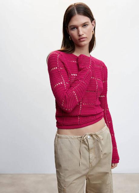 Imagen - Jersey color rosa calado