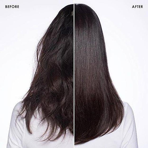 Mujer con pelo antes y después del Olaplex 3