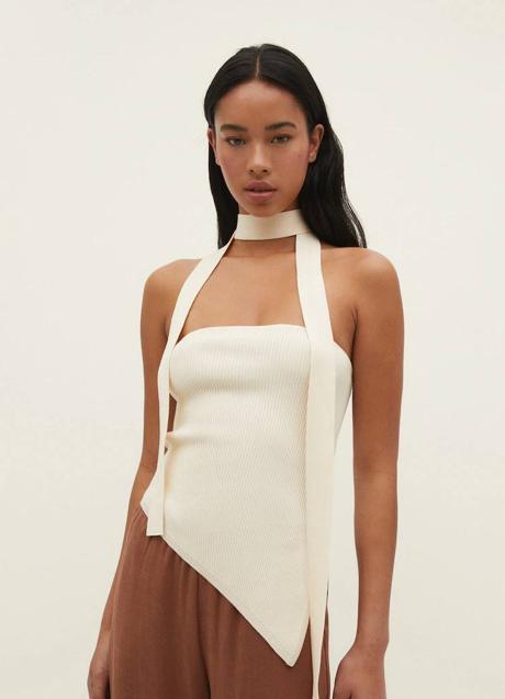 Imagen - Top de punto asimétrico con foulard a juego