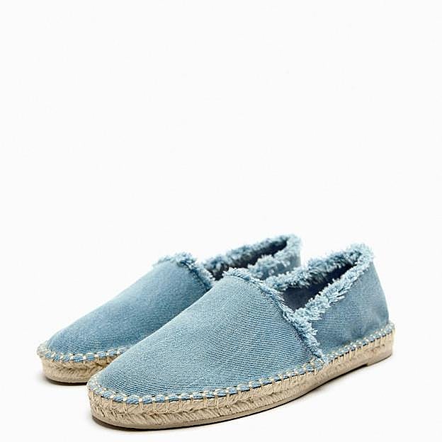 Alpargatas planas en tejido denim