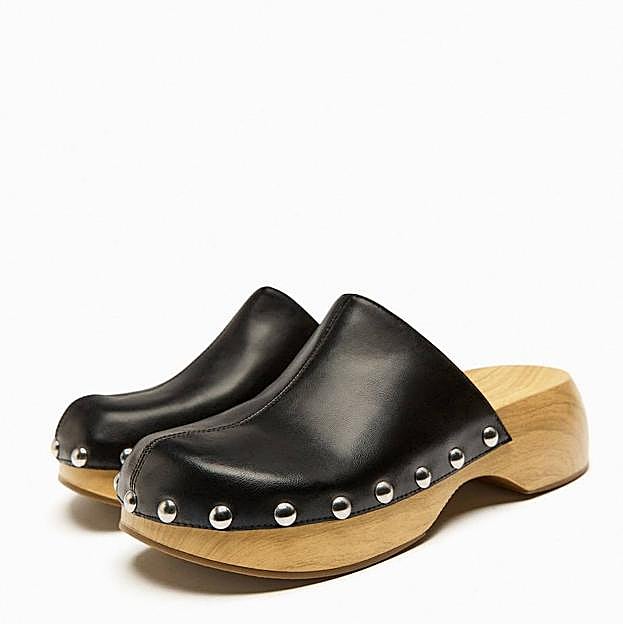 Zuecos en tejido efecto piel