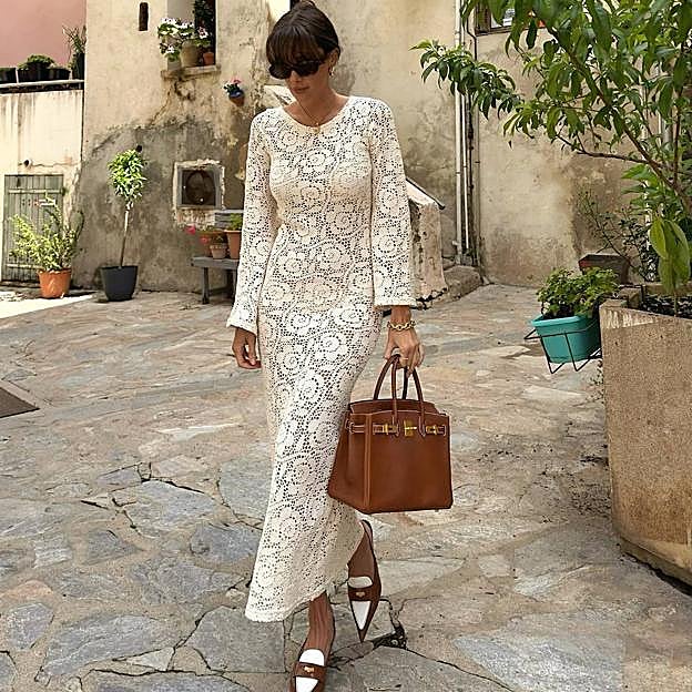 Francesa con vestido de cochet para verano